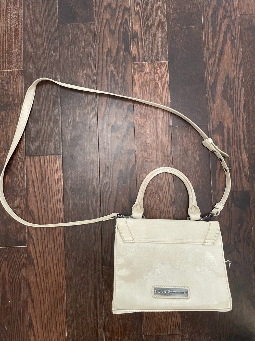 BCBG Cream Top-Handle Crossbody Bag